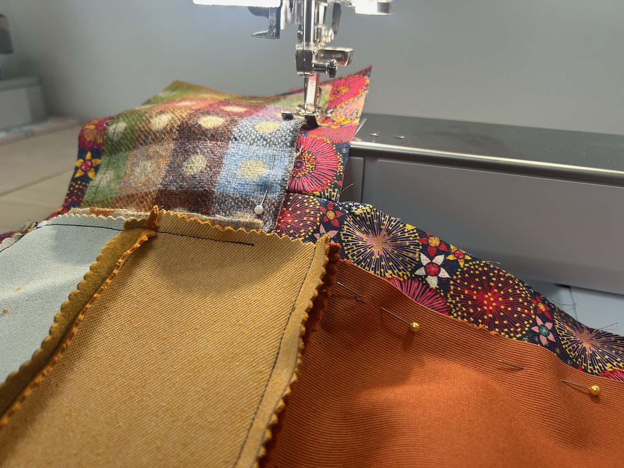 Sewing underway at the machine