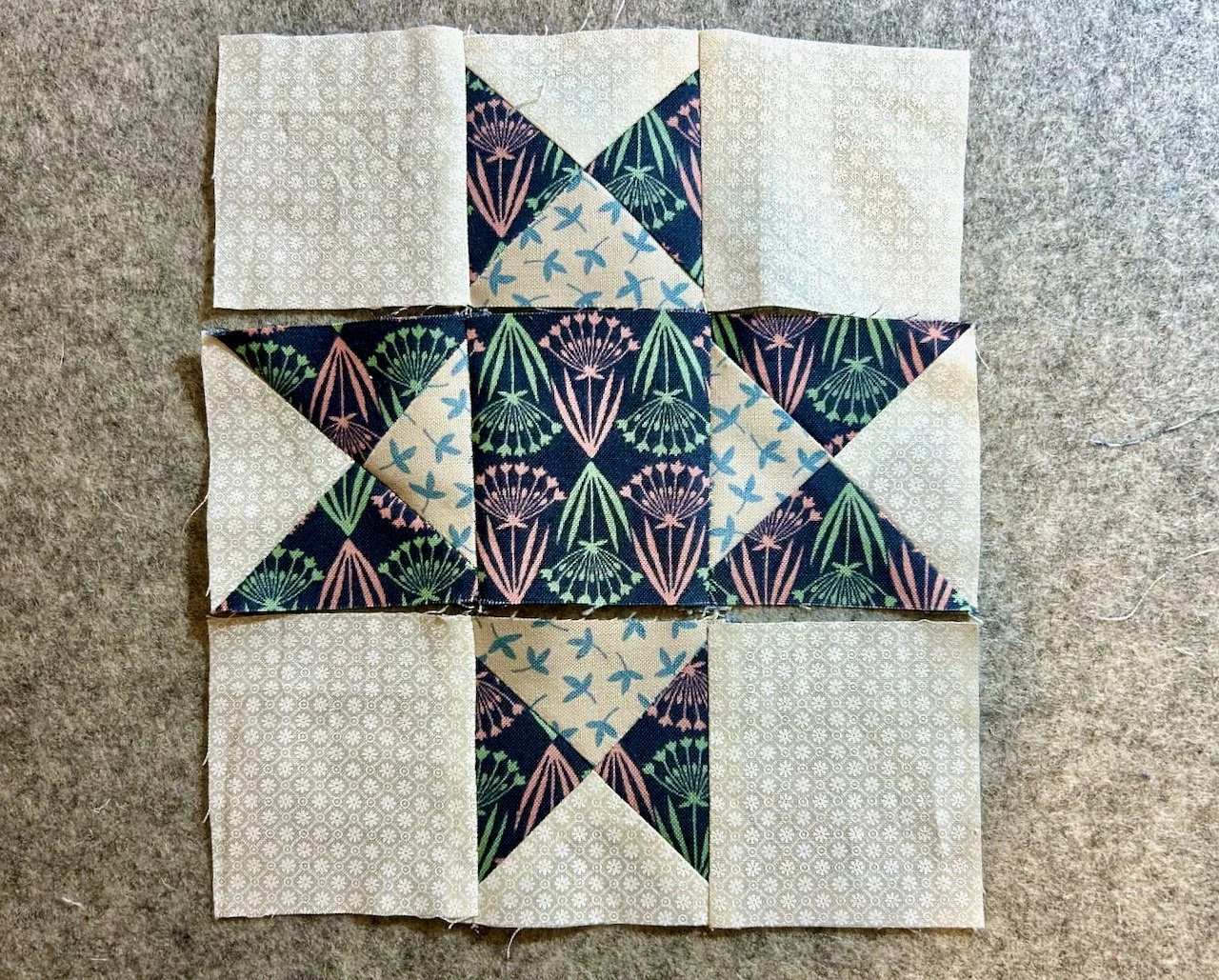 three rows of the block sewn - and it looks like the seams will meet up easily, phew