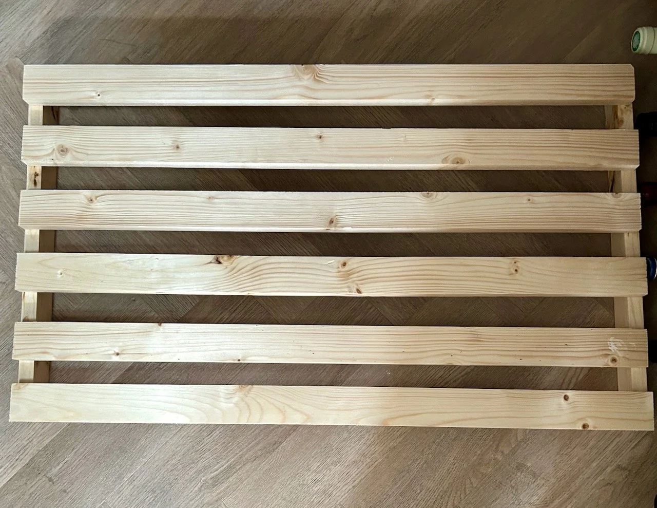A shelf in progress, made from the plan