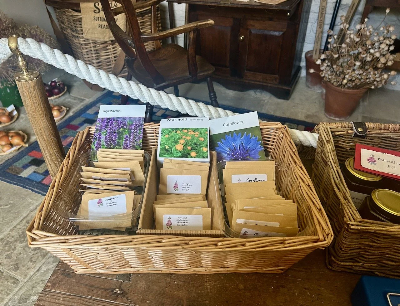 Packets of seeds for sale in the Head Gardener's Office