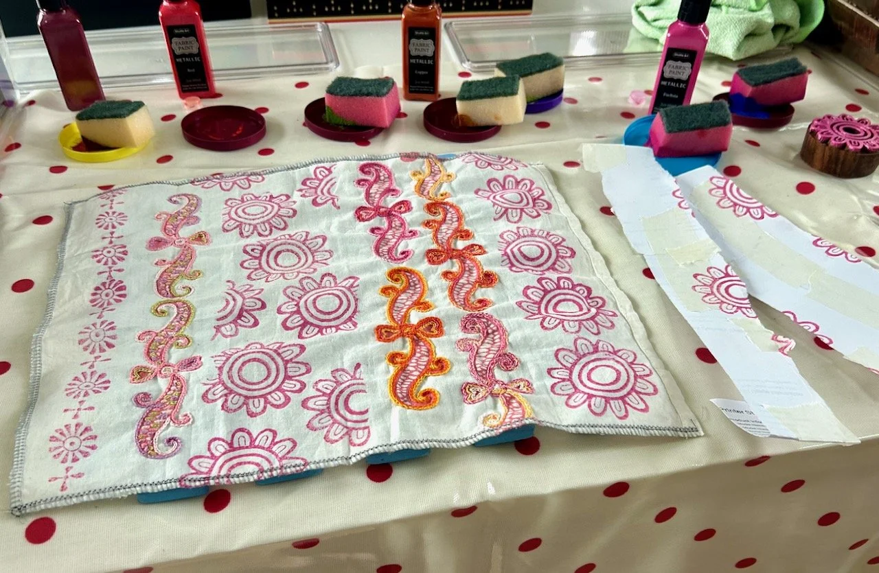 The new printed flowers with the paper masking removed