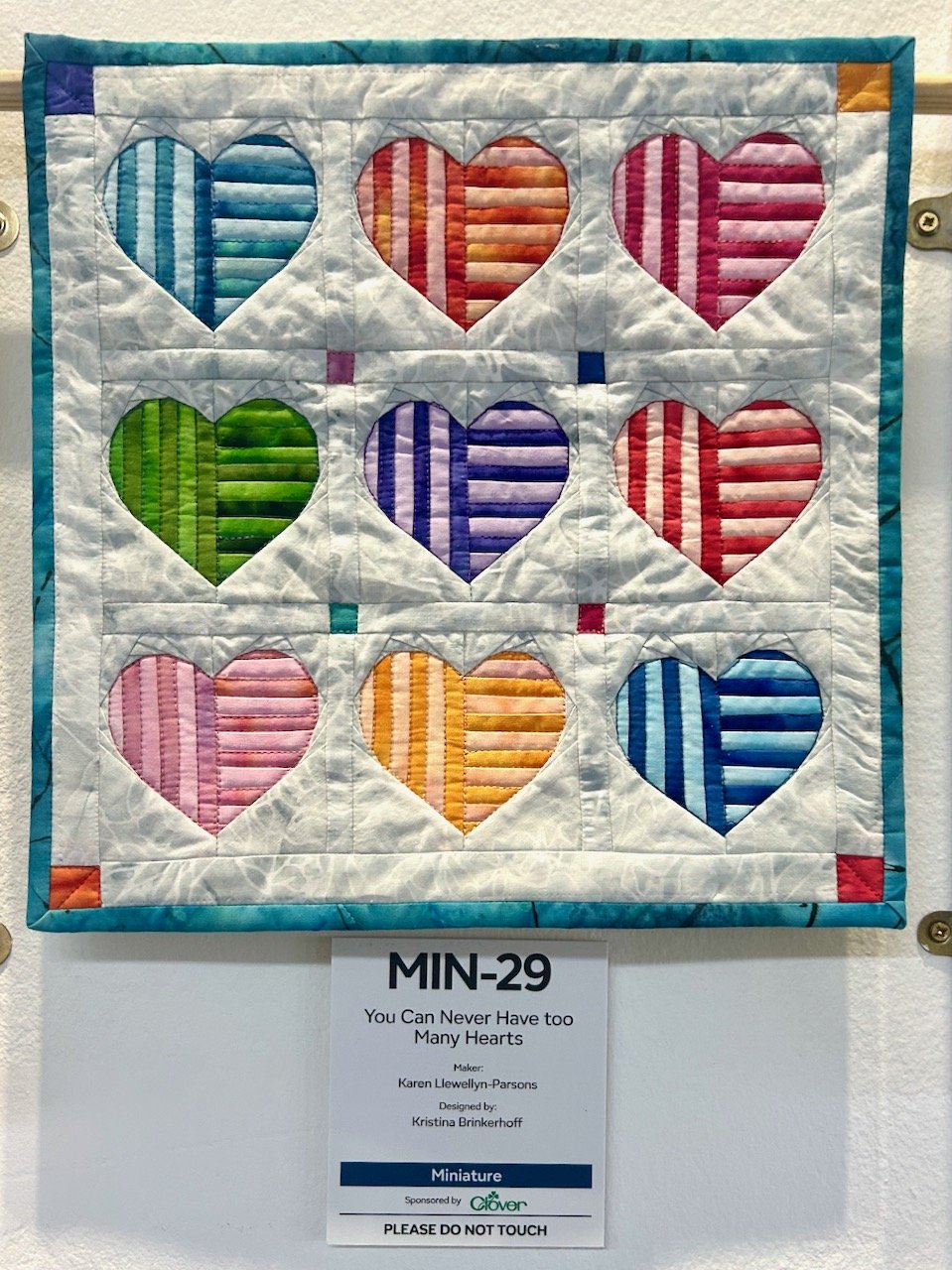 YOU CAN NEVER HAVE TOO MANY HEARTS, KAREN LLEWELLYN-PARSONS - FESTIVAL OF QUILTS 2025