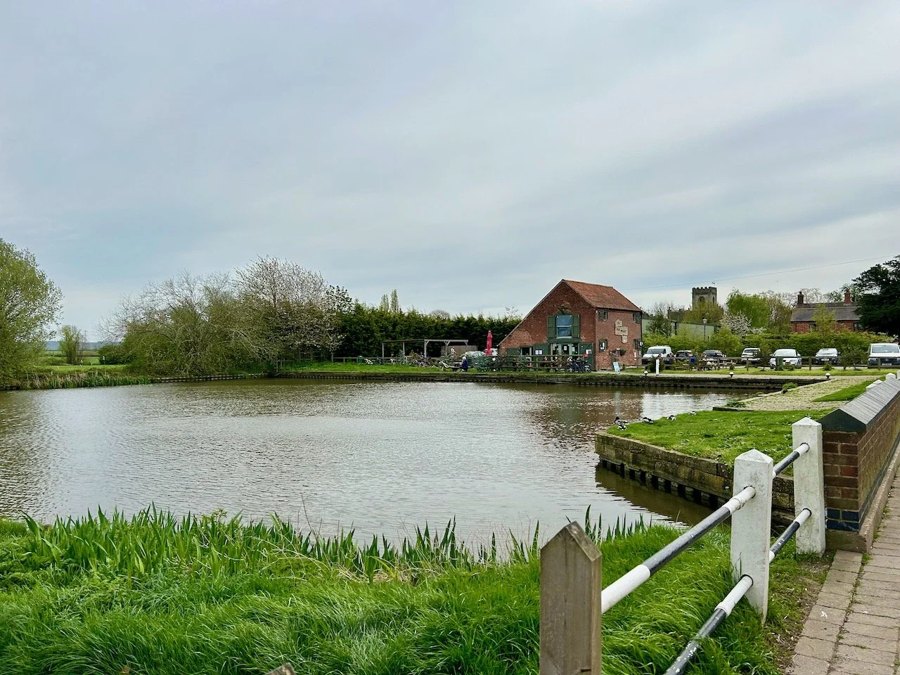 Arriving at Hickling Basin, looking across to the Old Mill cafe