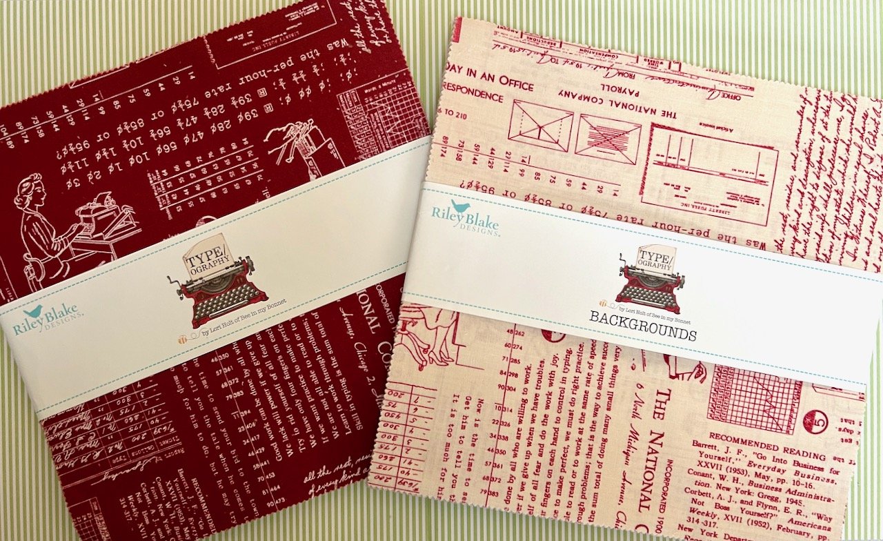 TypeOgraphy 10 inch layer cake, and the backgrounds layer cake from the same range