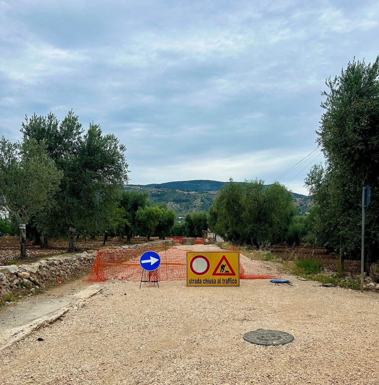 road closed signs - and the road looks quite shut