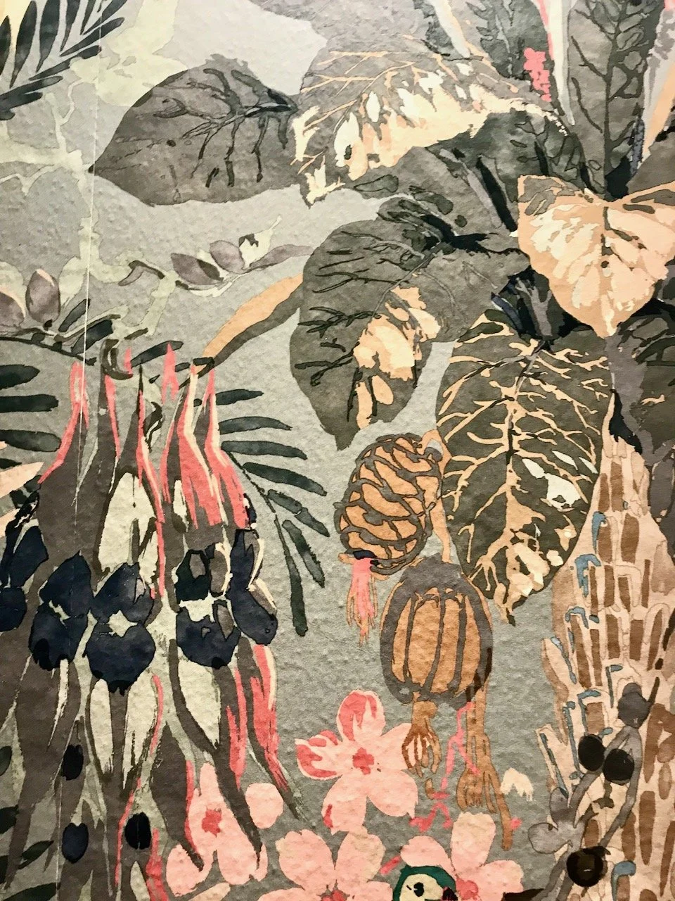 a close up of the plants on the tropical paper