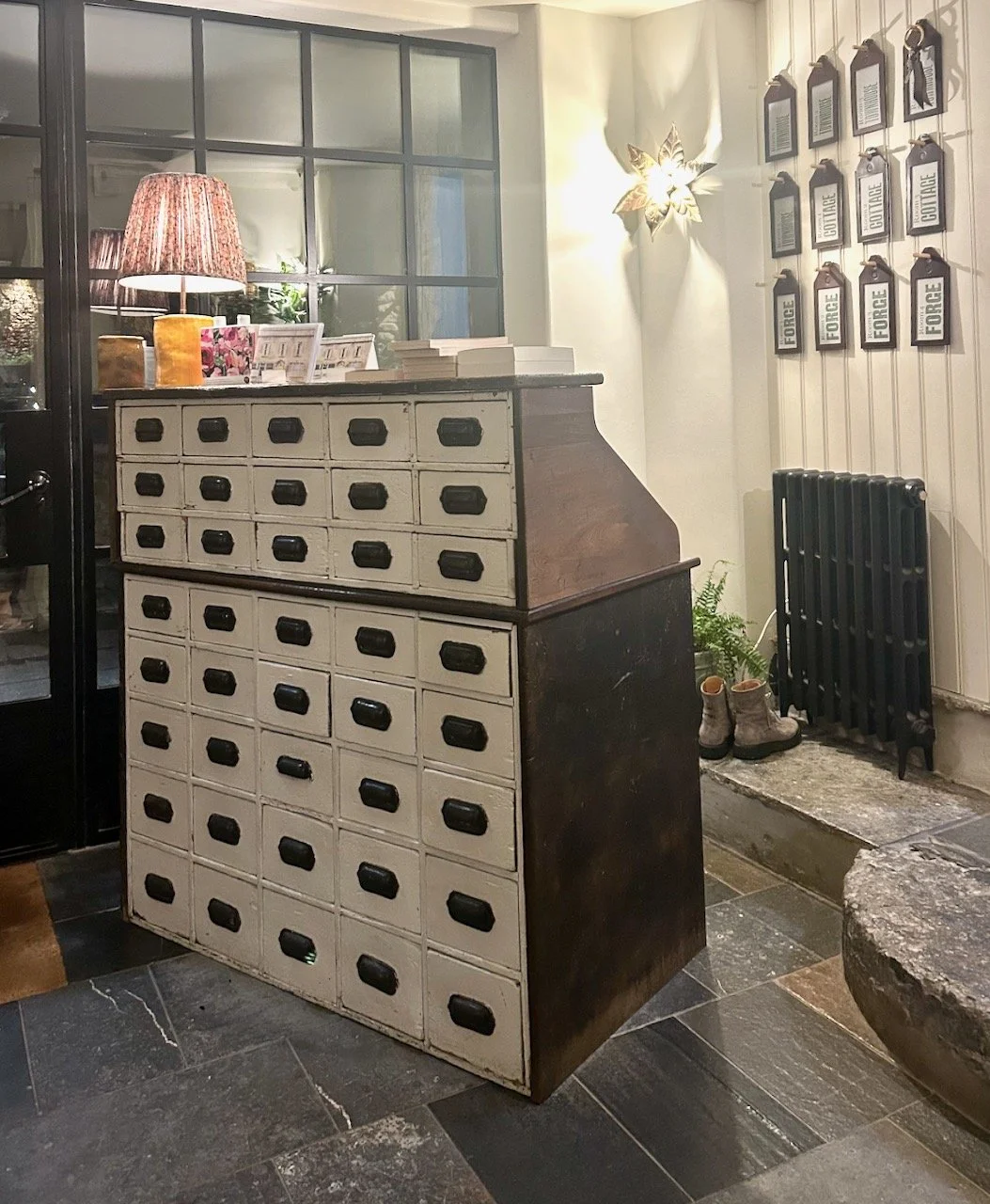 The hotel reception with a multi drawer unit