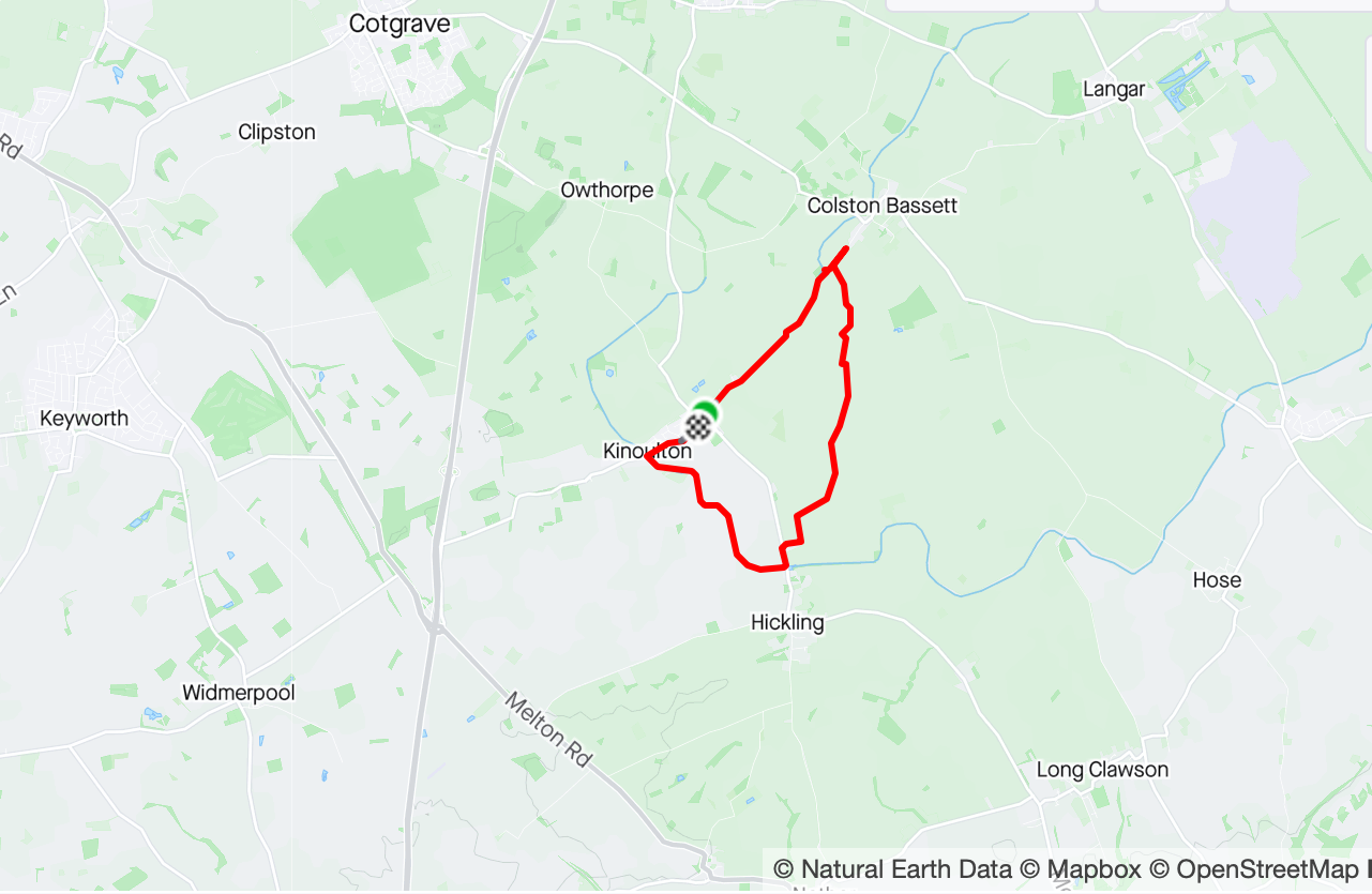 The map of the route from our walk taken from Strava