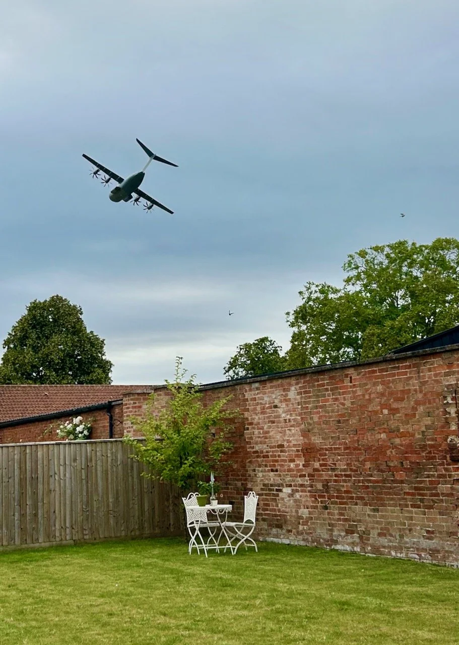 An A400 flying over our garden