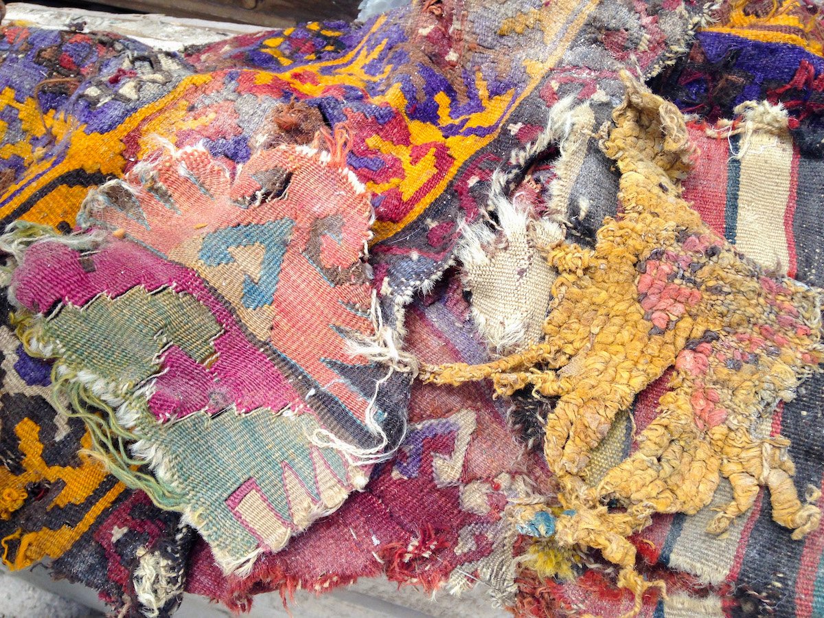  Touring a private collection of antique textile fragments in Cappadocia (2014). 