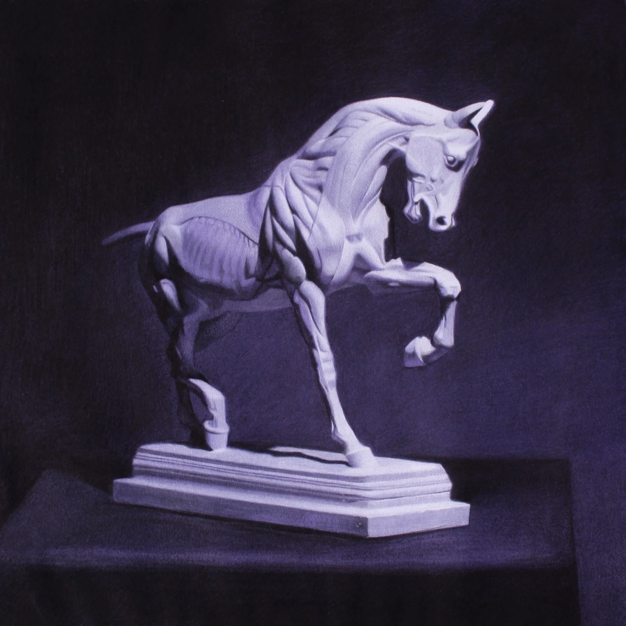   Dark Horse , 2022 Chalk and charcoal on hand-toned paper, 20 × 20 in (51 × 51 cm)   