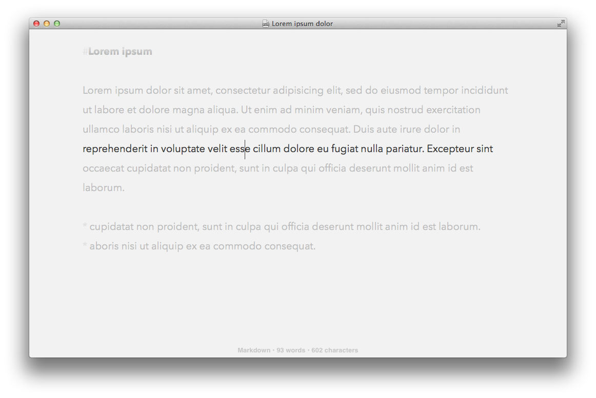 Byword in "line focus" modus