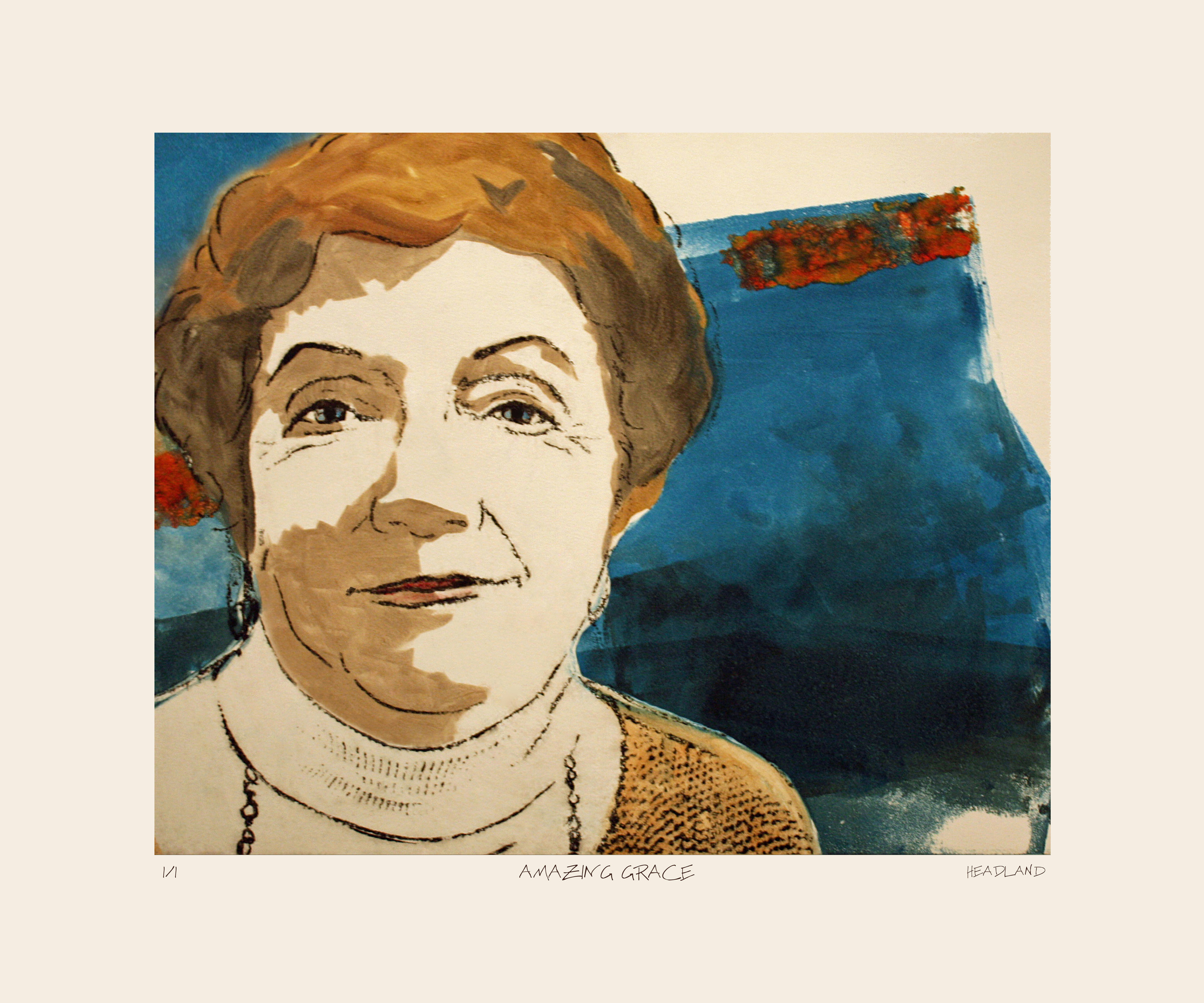 Amazing Grace , Monotype by Julie Headland