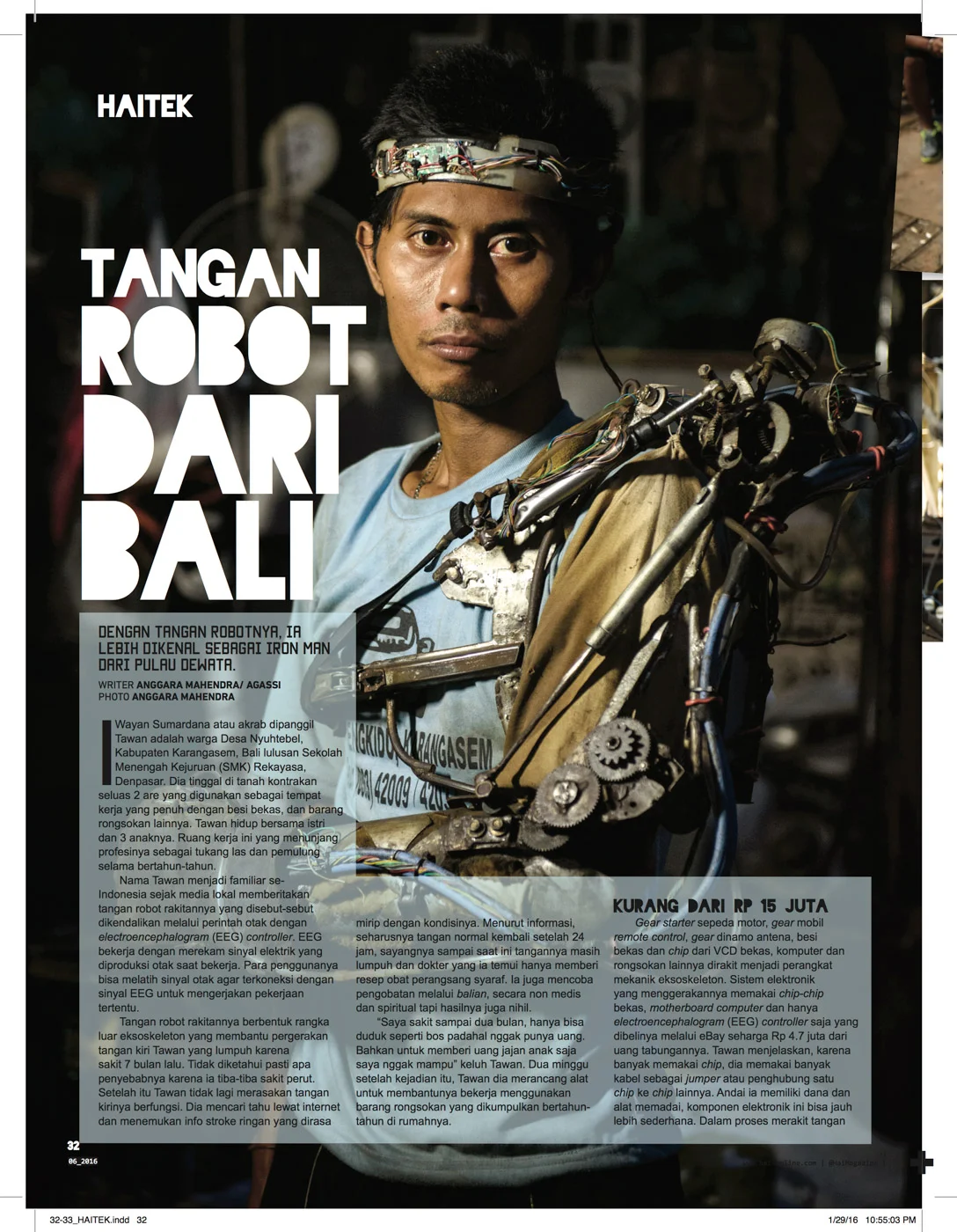 Hai Magazine January 2016. Words and photos by Anggara Mahendra