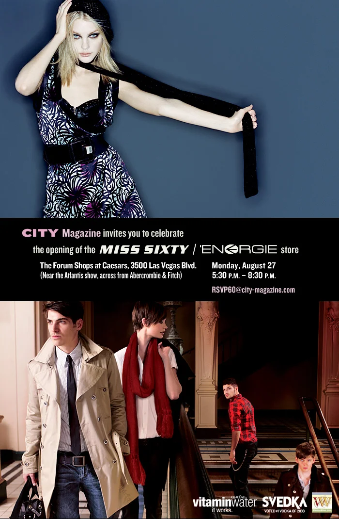 Miss Sixty / Energie store opening event invitation. 2007.