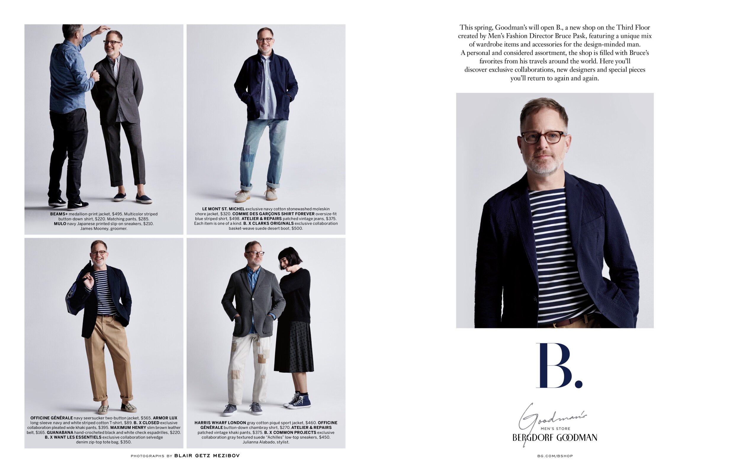  Editorial spread for the launch of Men’s Fashion Director Bruce Pask’s concept shop, B. 
