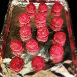 P.S. I swear the meatballs weren't hot pink... the camera got crazy!