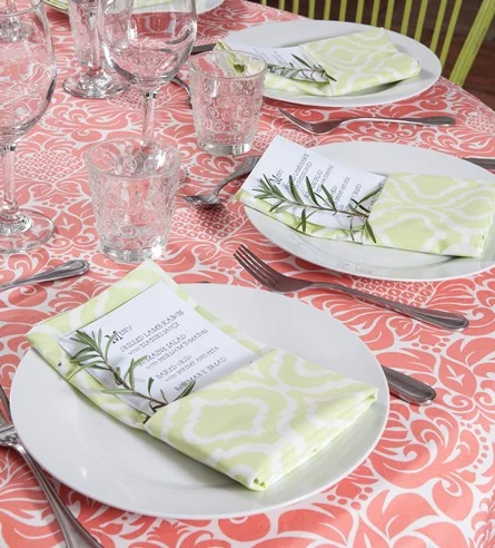 coral table cloth cotton