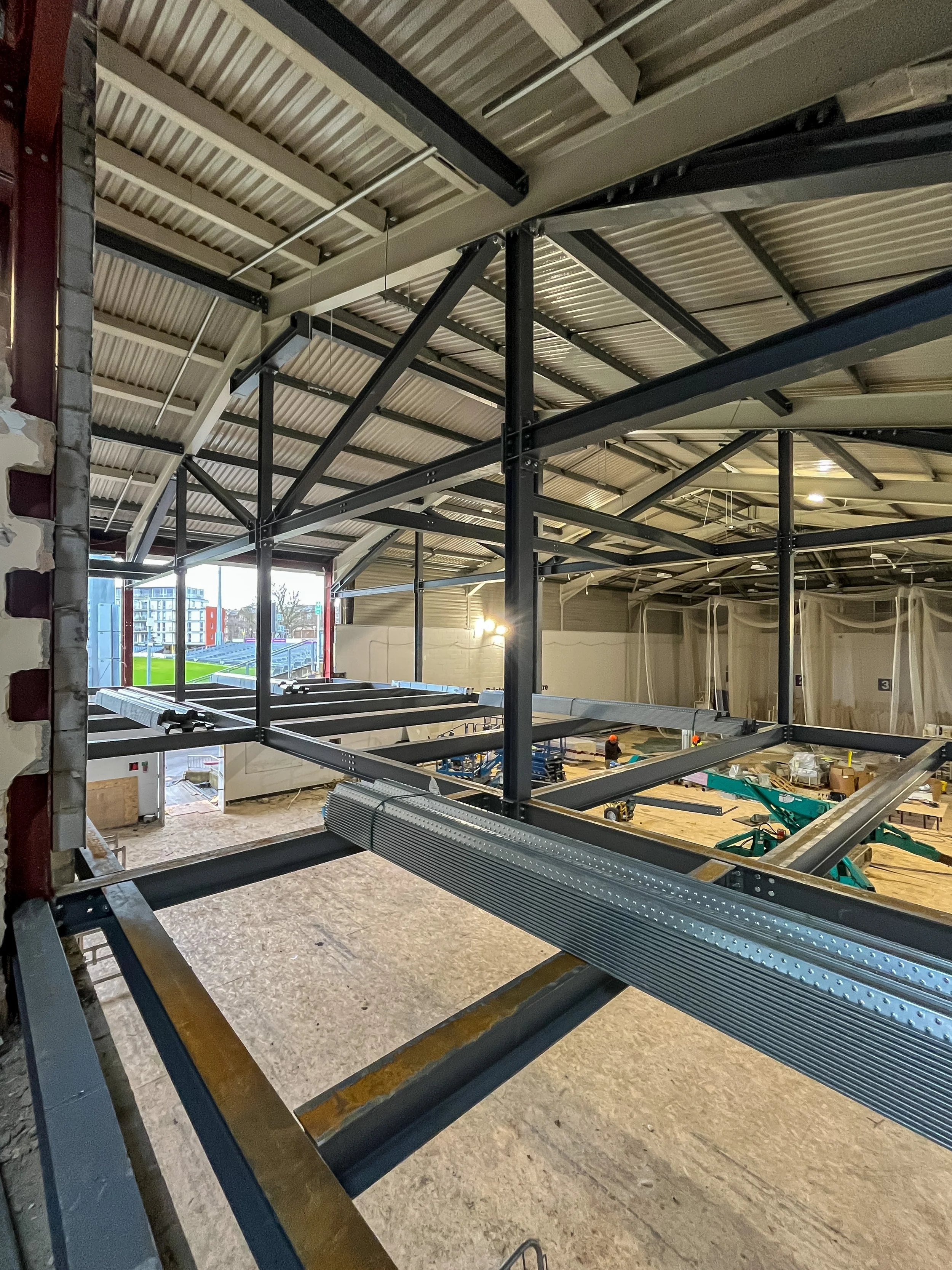 Structural redesign to accomodate 150m2 mezzanine