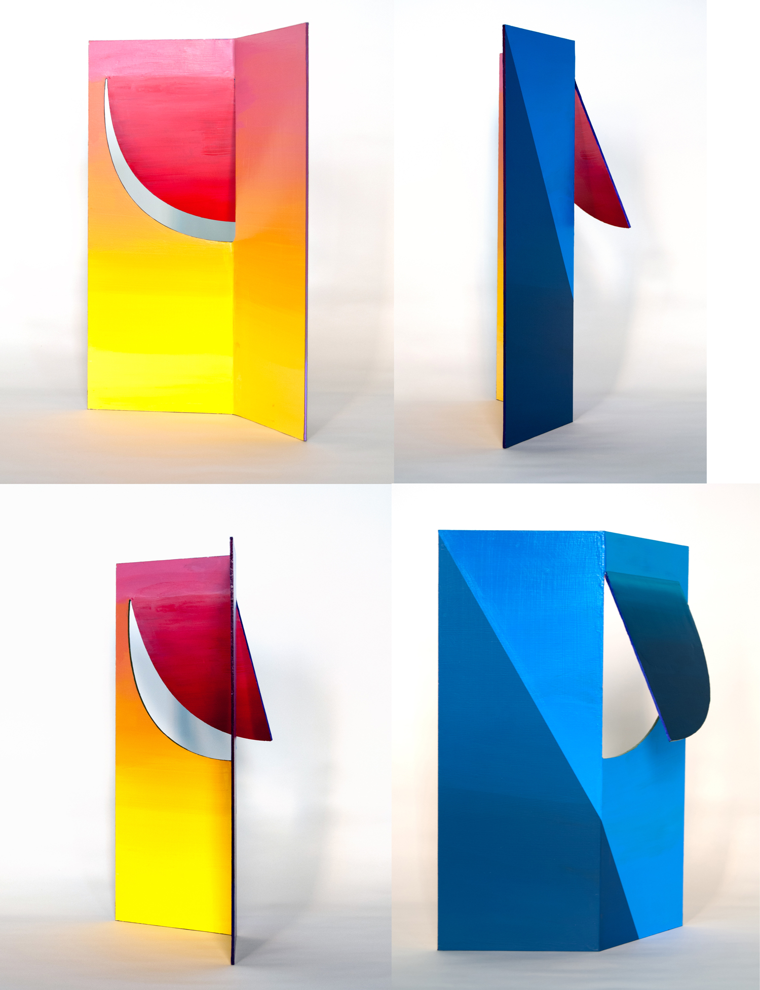 Fragment #4 , 2016 Acrylic on Freestanding Aluminum Panel 20 x 12 x 7 IN