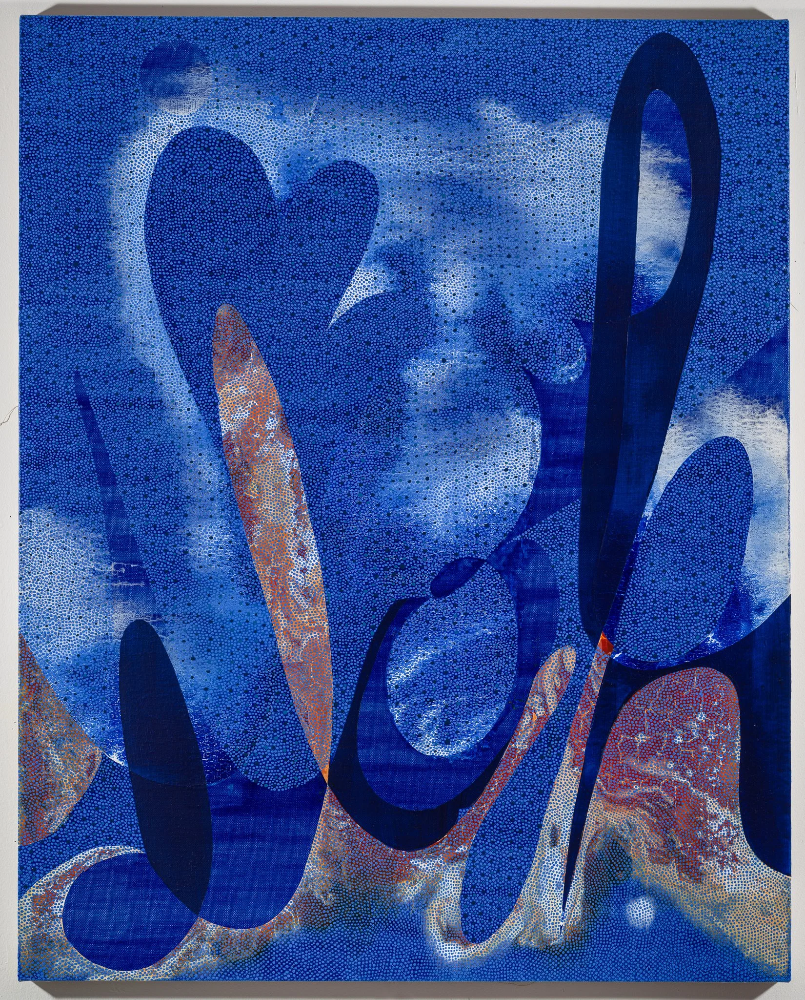   mouth to dirt , 2025  Acrylic on linen  37.5h x 30w IN   
