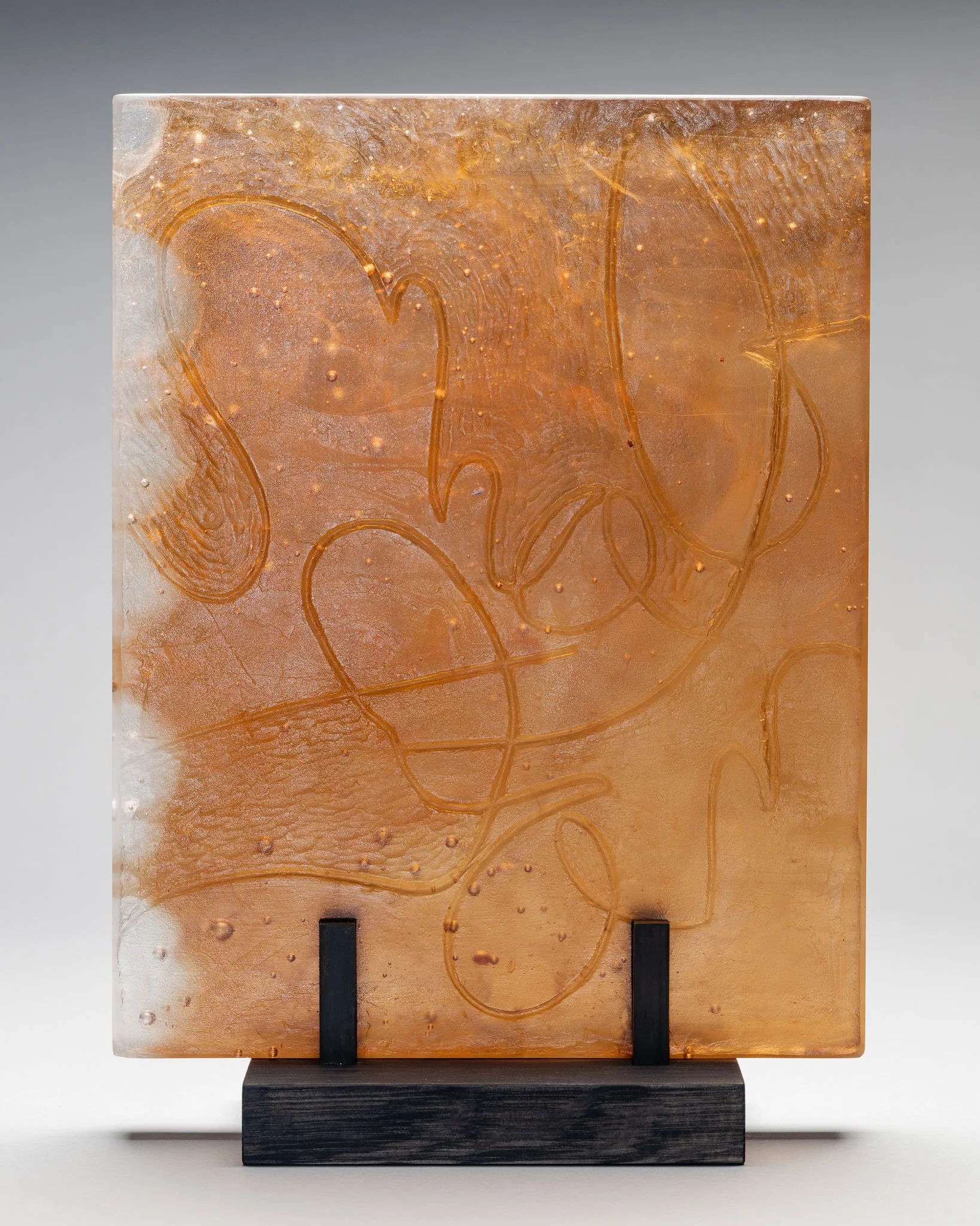   wyian-ianwy (Amber) , 2025  Cast glass  14h x 11w x1.5d   