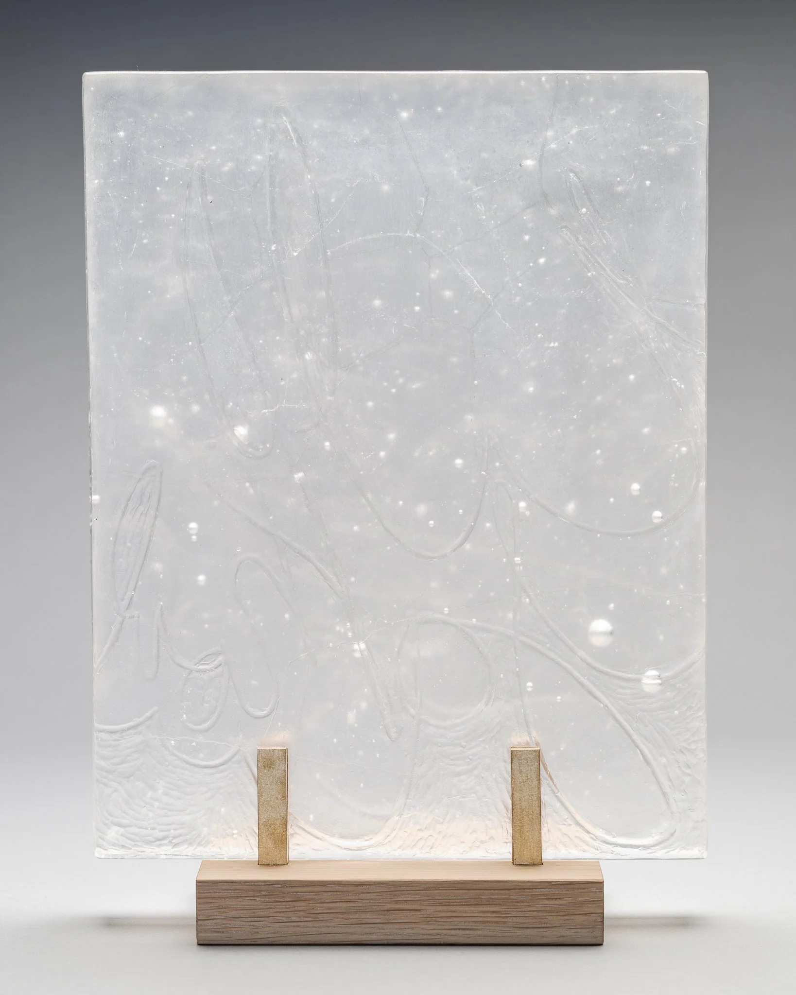   wyian-ianwy (Clear) , 2025  Cast glass  14h x 11w x1.5d   