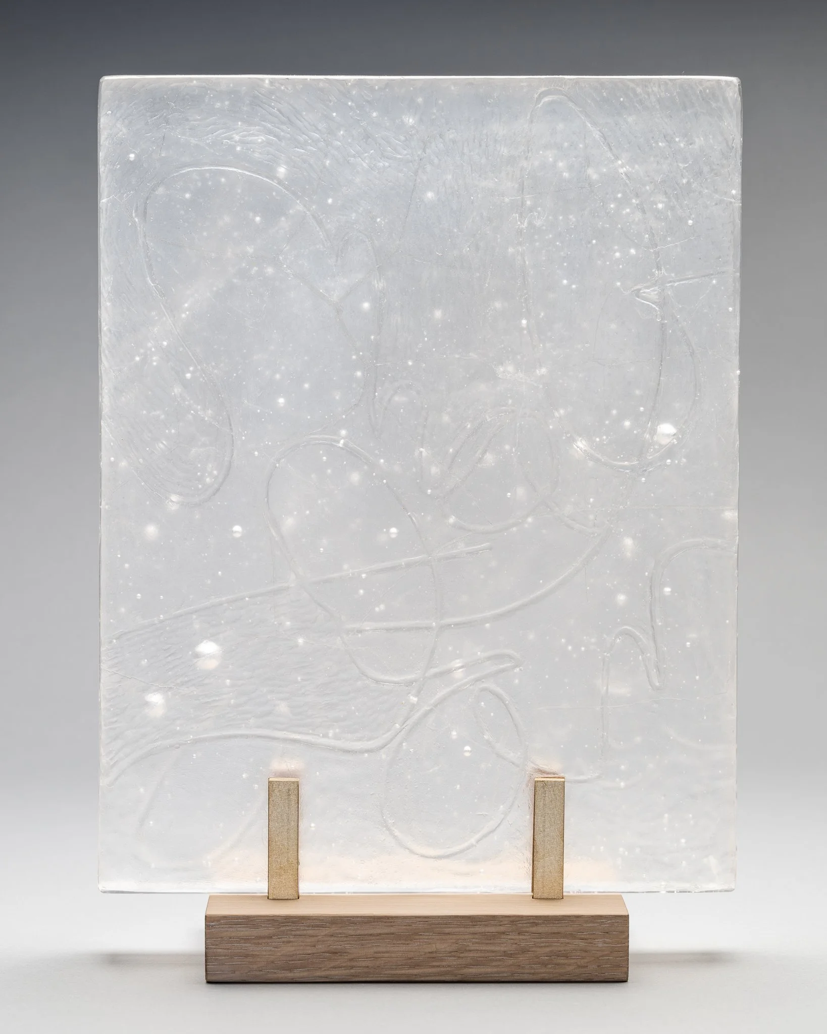   wyian-ianwy (Clear) , 2025  Cast glass  14h x 11w x1.5d   