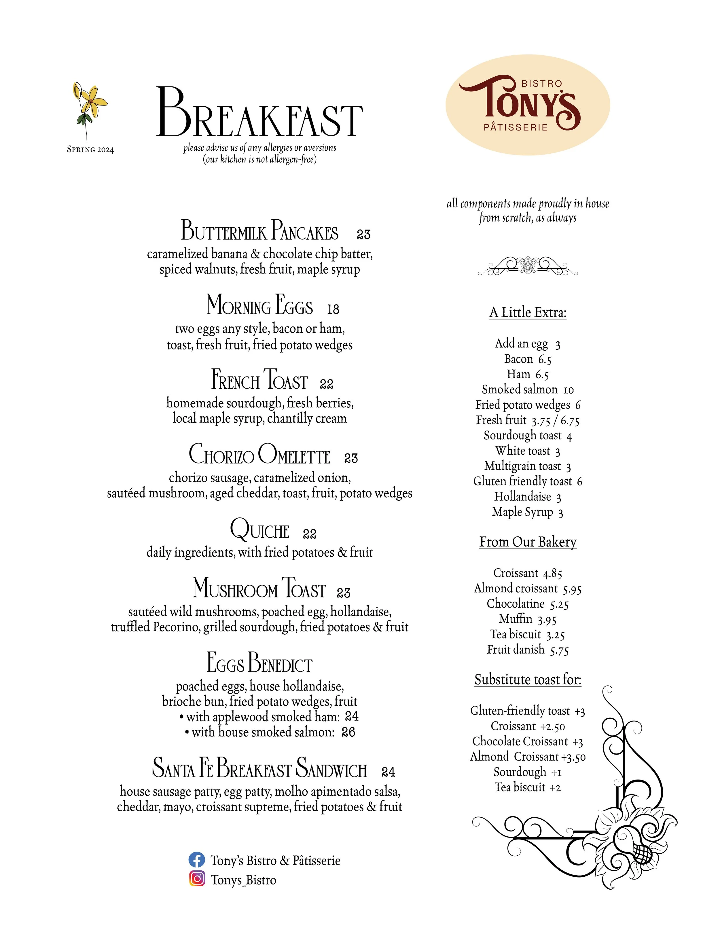 Tony Breakfast Breakfast — Tony's Bistro & Pâtisserie