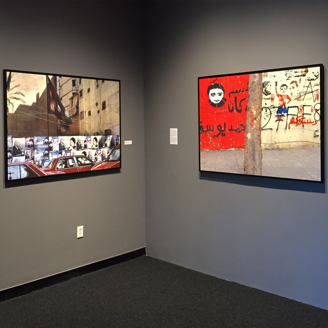 Installation View from the exhibition at the Photographic Resource Center in Boston Left : Red Cars, Lebanon (40in x50in) Right : Two Sides to Every Story, Egypt (40in x 50in) 