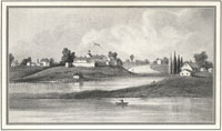 Drawing of Chicago River, 1831 Wau Bun Courtesy of Joni Marin