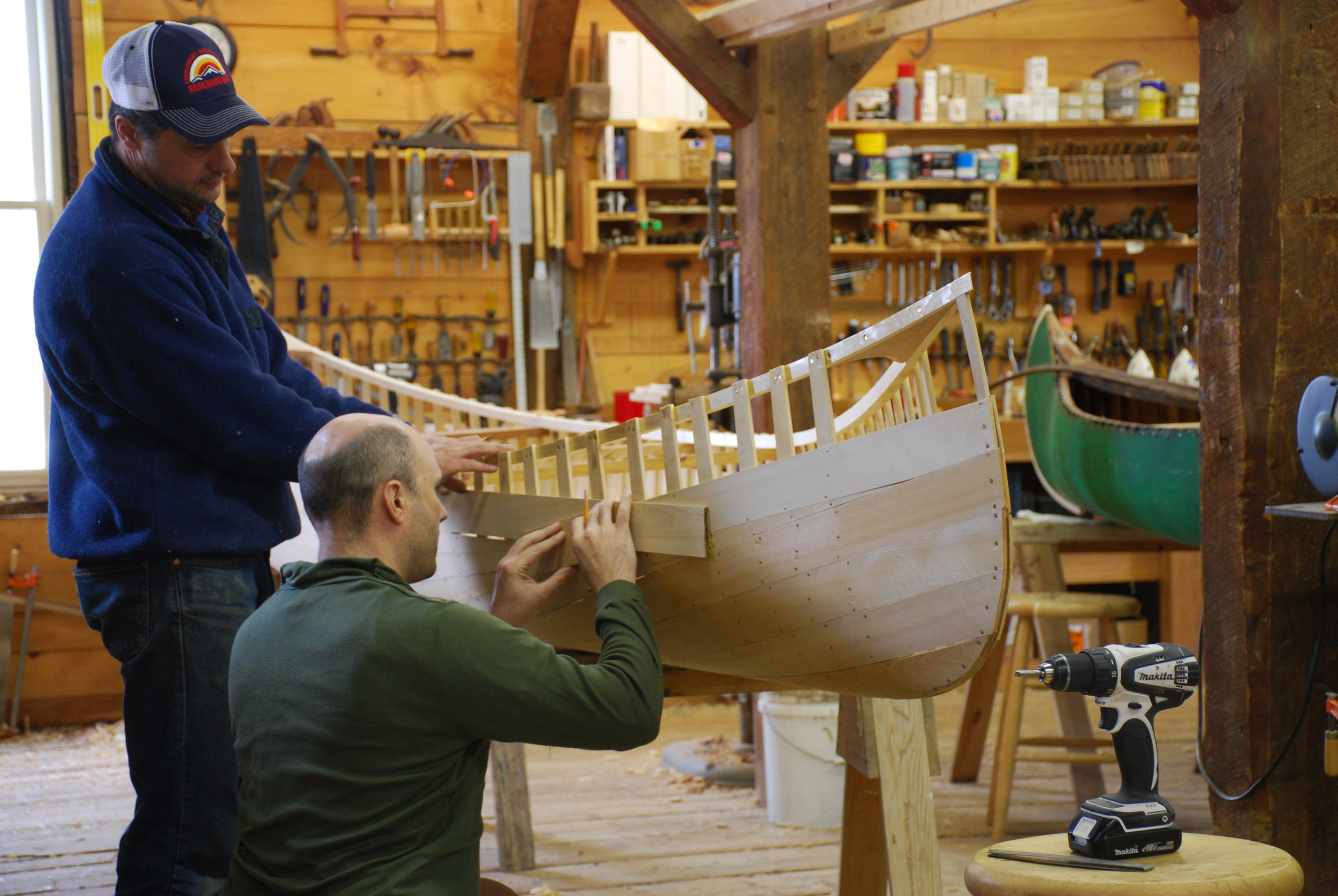 Fitting a plank.