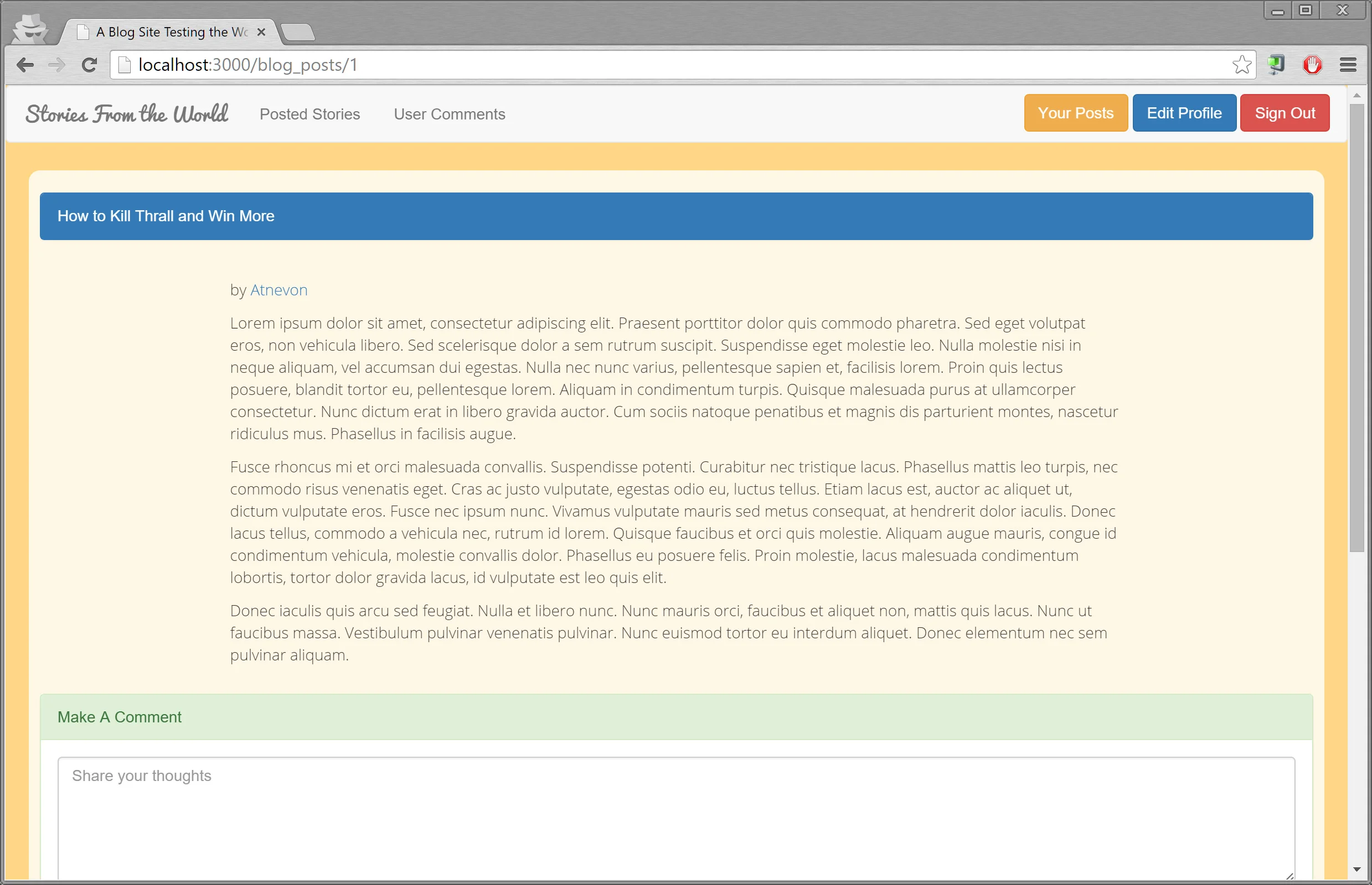  Stories of the World | Blog with database/login/activeAdmin  Blog post view 