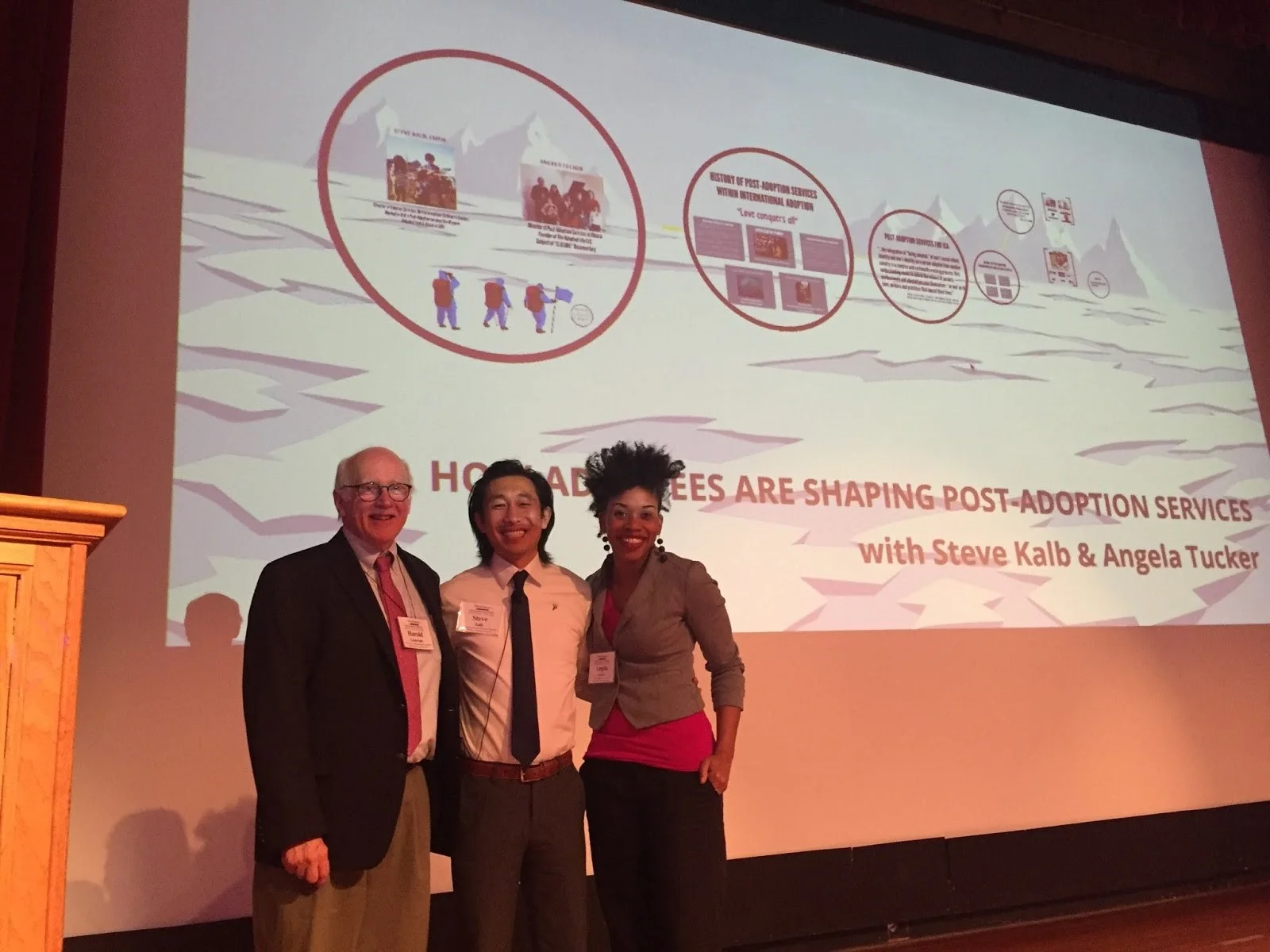 Pictured L to R: Hal Grotevant , Rudd Family Foundation Chair in Psychology at the University of Massachusetts Amherst Steve Kalb, PhD Candidate, Holt International Children’s Services, Director of Adoptee Services ME!, Amara’s Director of Post-Adoption Services