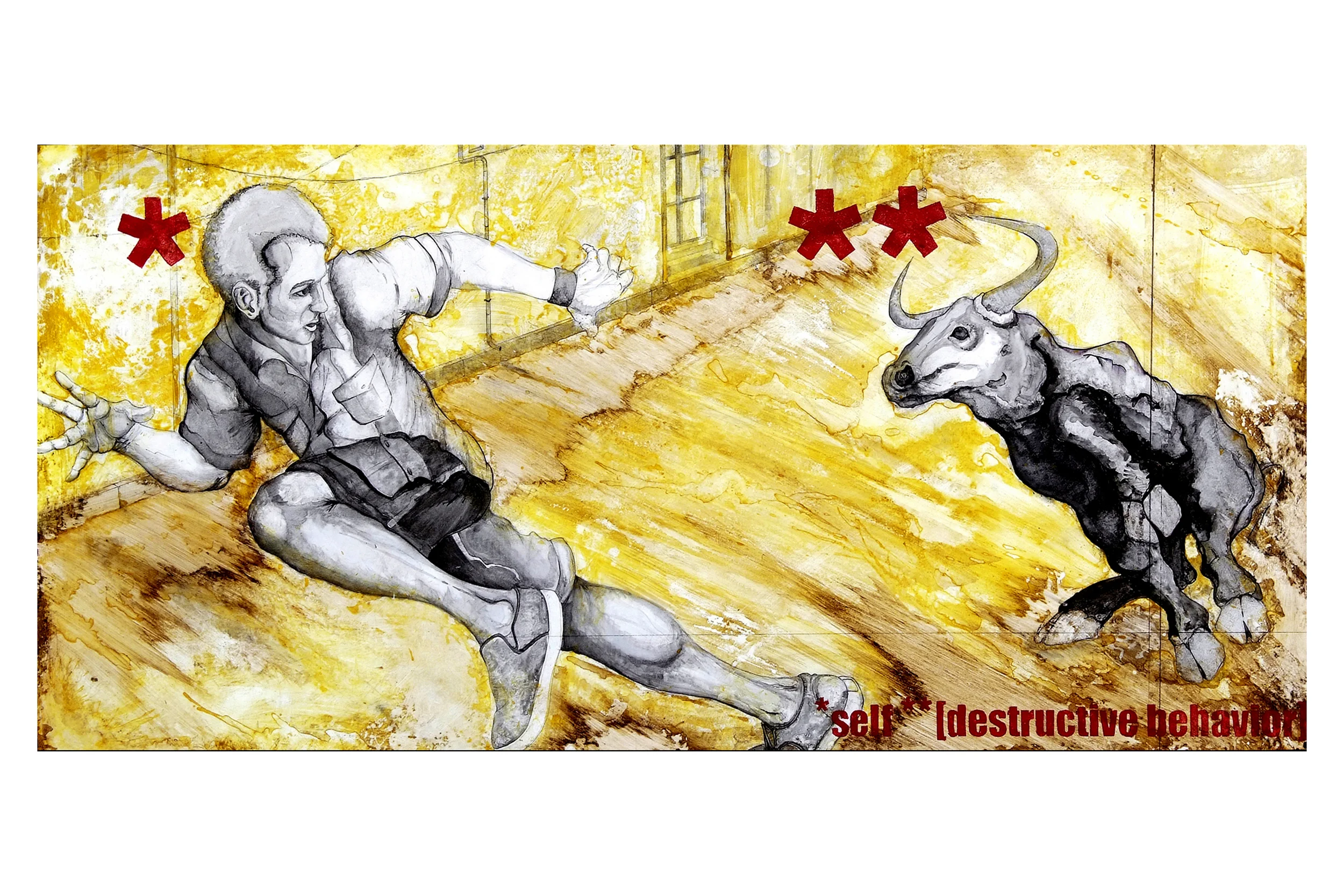 self destructive behavior. 50" x 24". sumner private collection