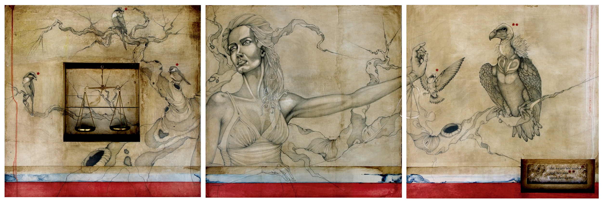 untitled triptych. 70" x 24". shapiro private collection