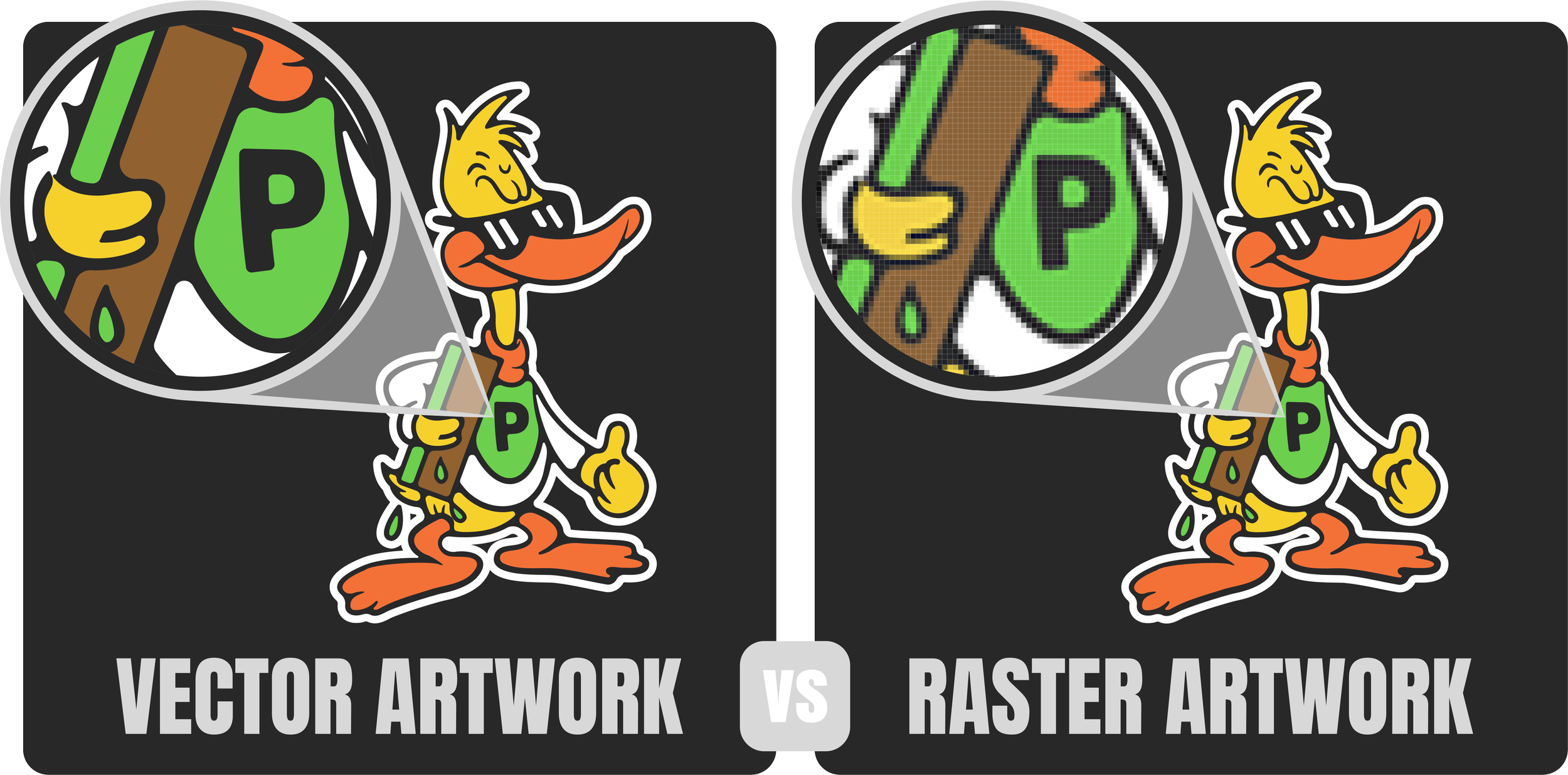 Vector vs Raster Artwork Screen Printing Columbus Ohio Pop's Printed Apparel