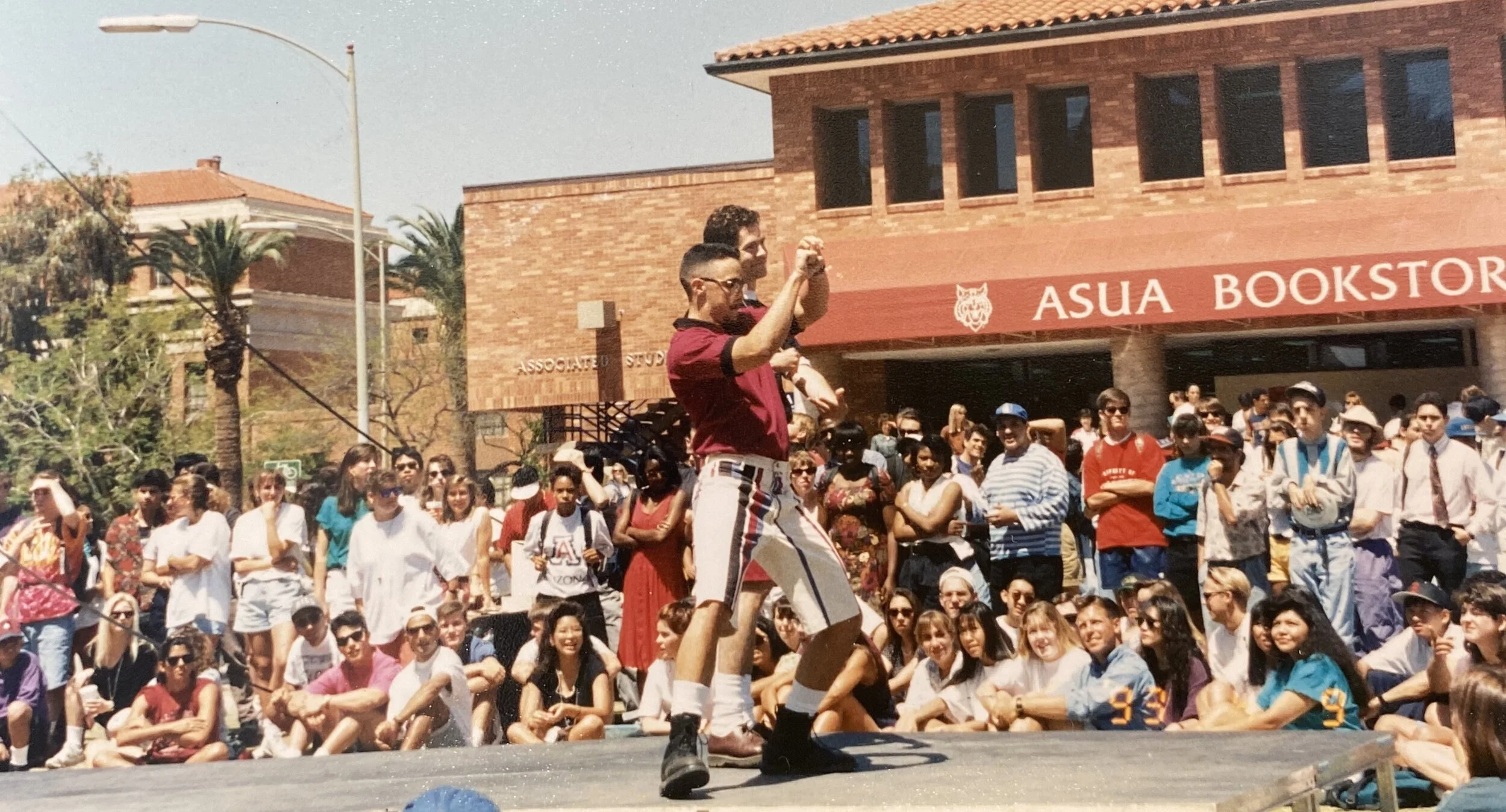 Modeling and Tik-Tokking for Girbaud Jeans 17 years ahead of the launch of Instagram at the University of Arizona Mall