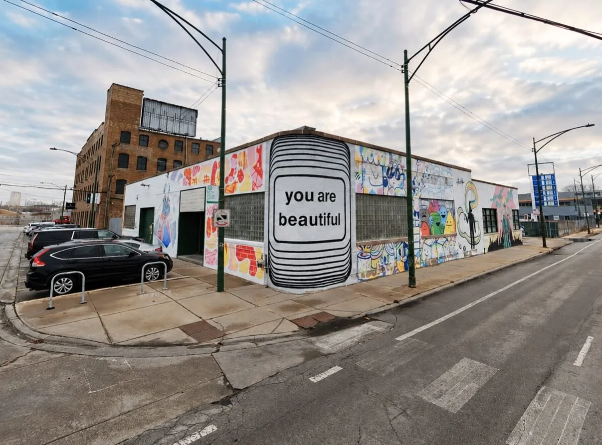 A stack of stickers. A corner mural in Chicago&rsquo;s Bucktown neighborhood near Elston and Armitage.

Designed to be encountered in motion. From the sidewalk, from the street, and from everyday life moving through the city.