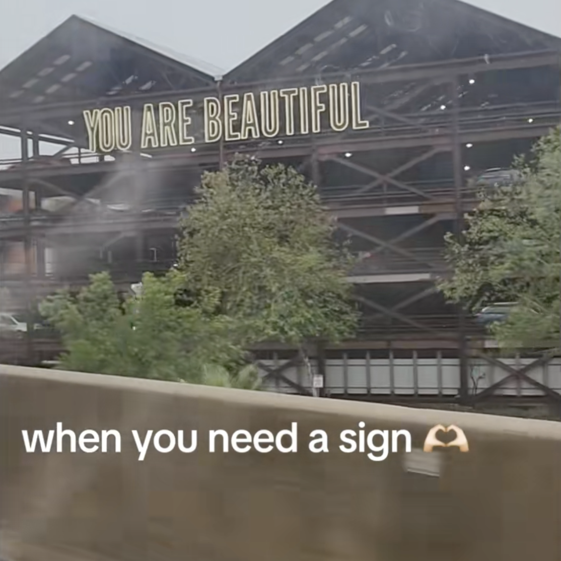    Matthew Hoffman You Are Beautiful public artwork integrated into San Antonio cityscape