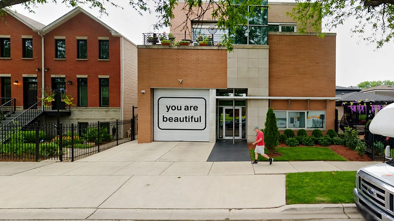Matthew Hoffman text-based public art encouraging participation at Smith Park Chicago