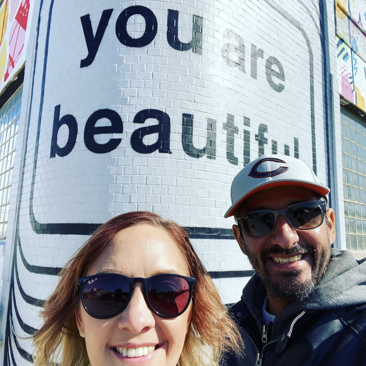     Matthew Hoffman large scale You Are Beautiful mural in Chicago Bucktown neighborhood