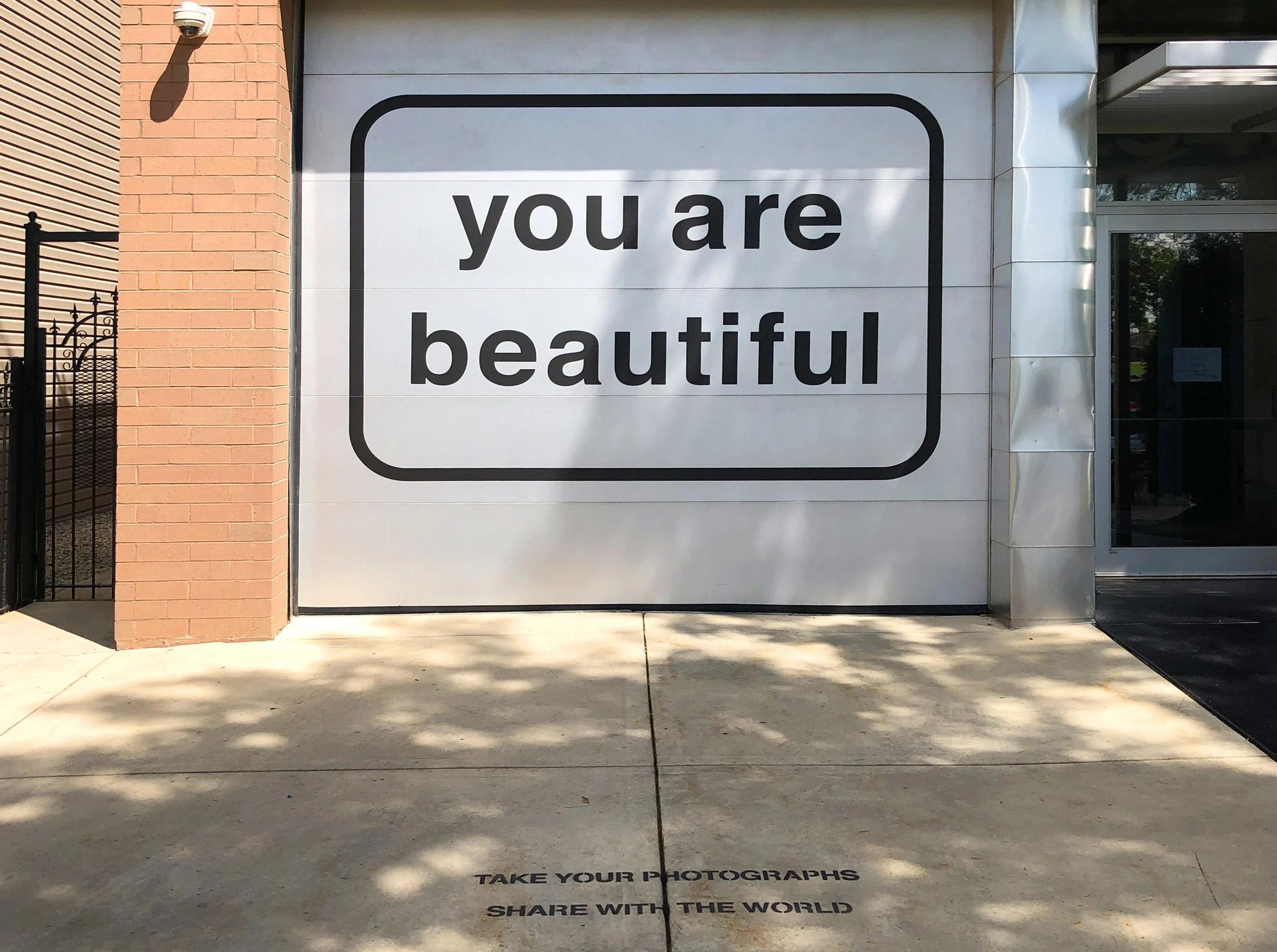Matthew Hoffman You Are Beautiful Chicago neighborhood installation with dog walkers participating