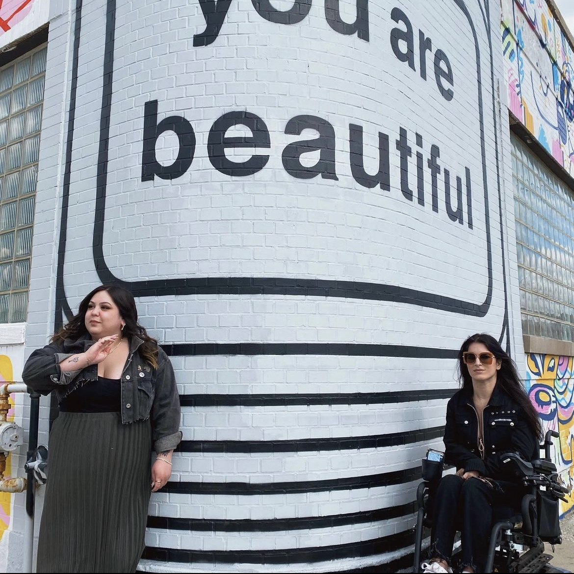     Matthew Hoffman large scale You Are Beautiful mural in Chicago Bucktown neighborhood