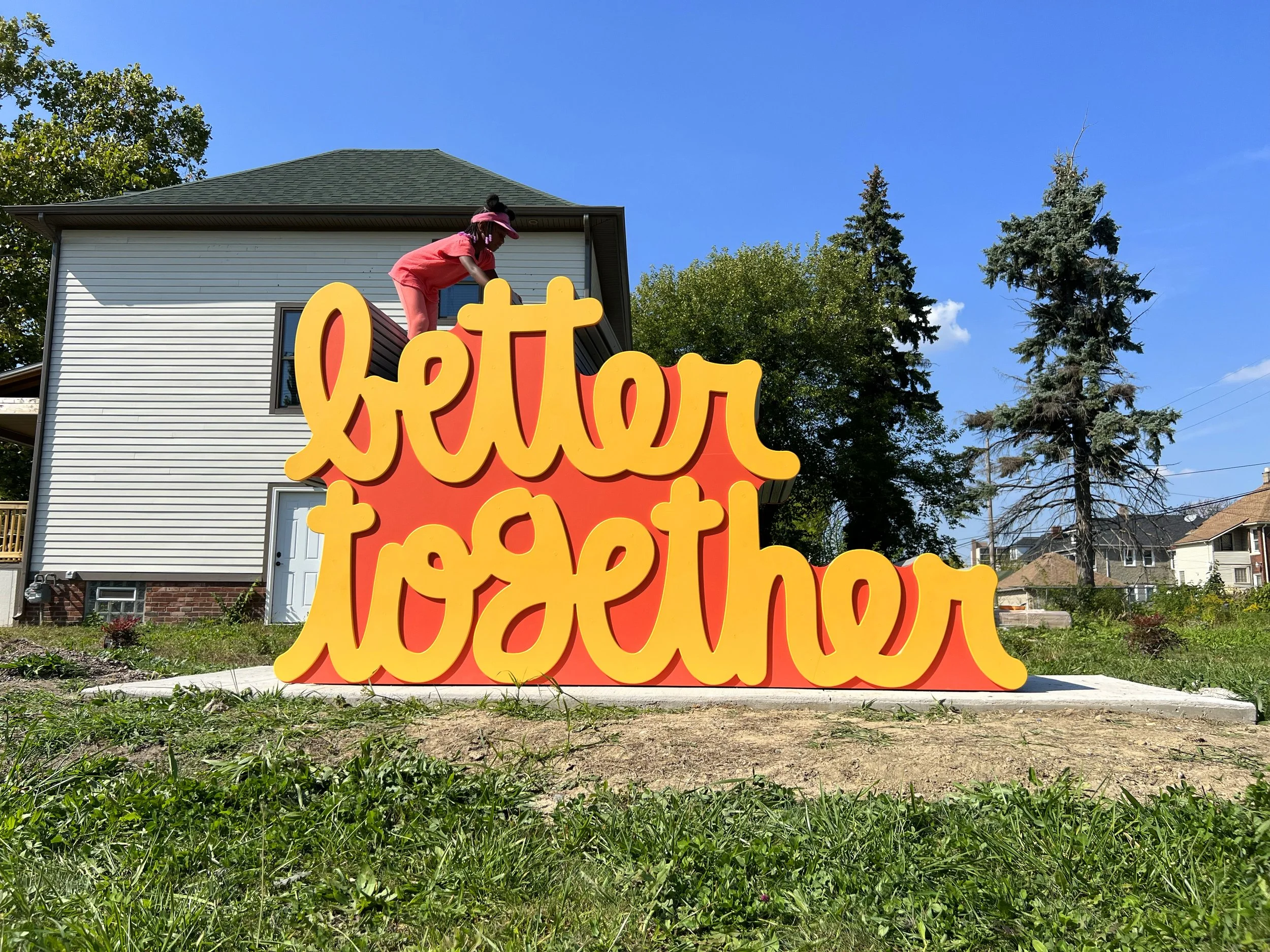 Matthew Hoffman Better Together installation in Detroit neighborhood park showing community-centered public space