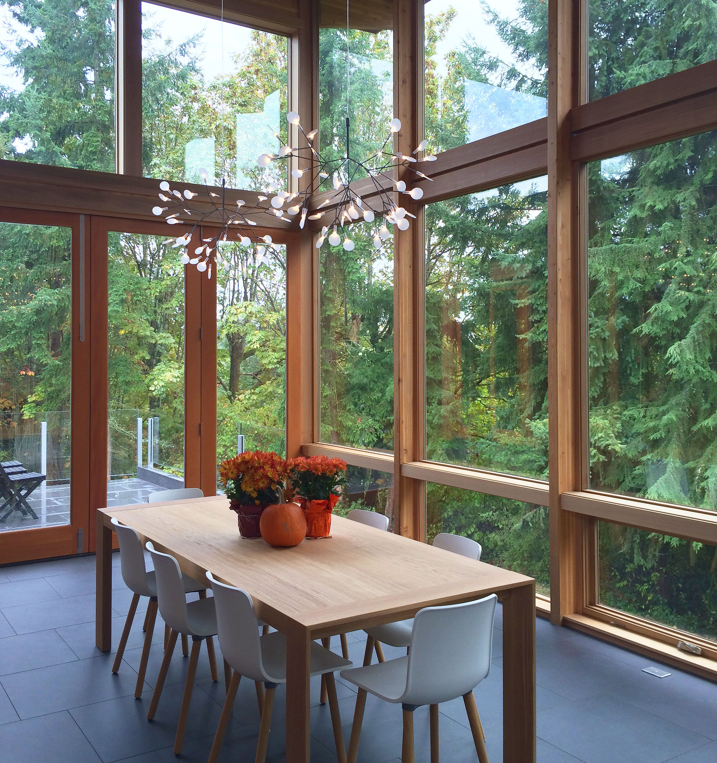 We designed a roof-top terrace on one end of this great room as to not obstruct the magnificent view