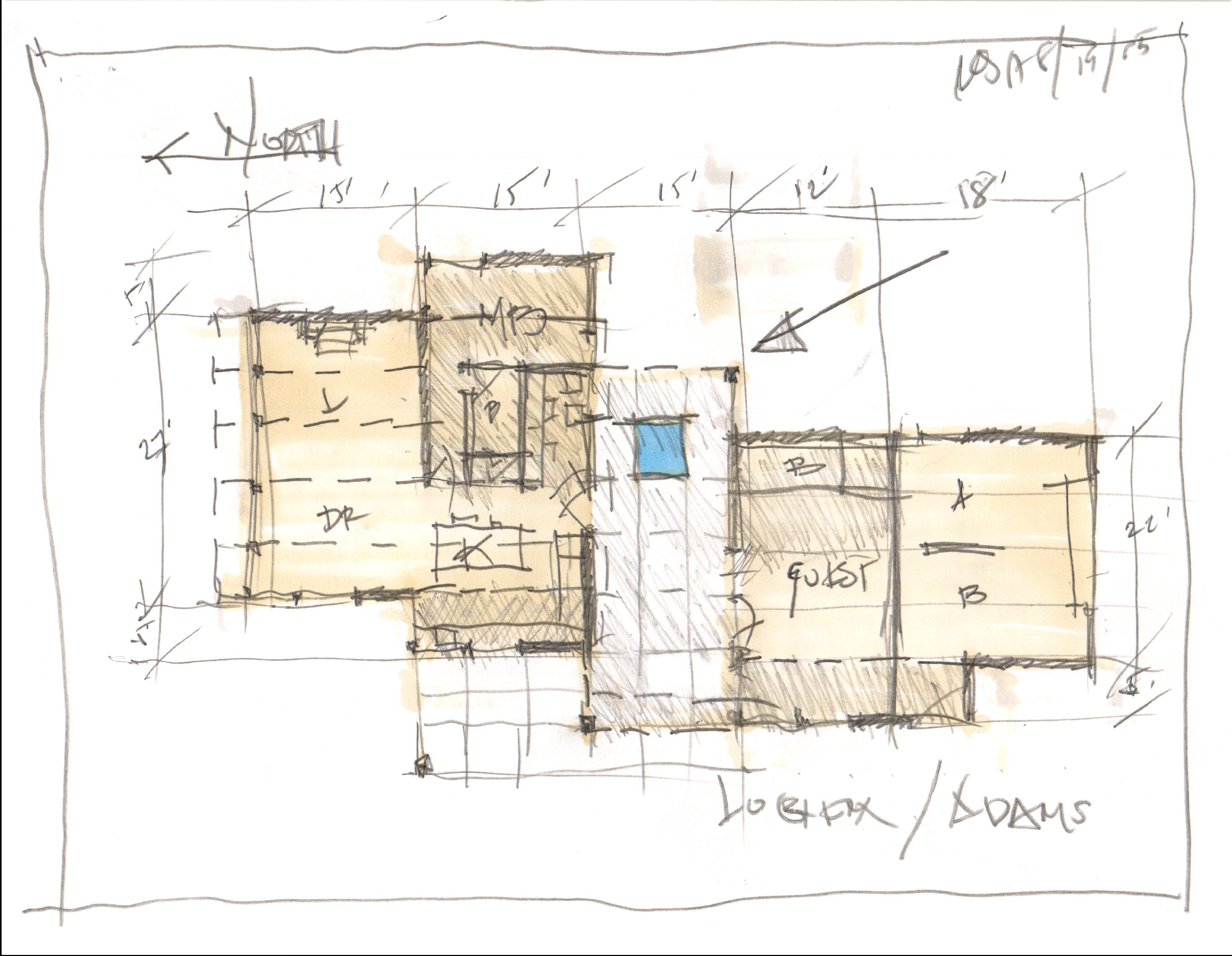 Early concept sketch — a view from every room