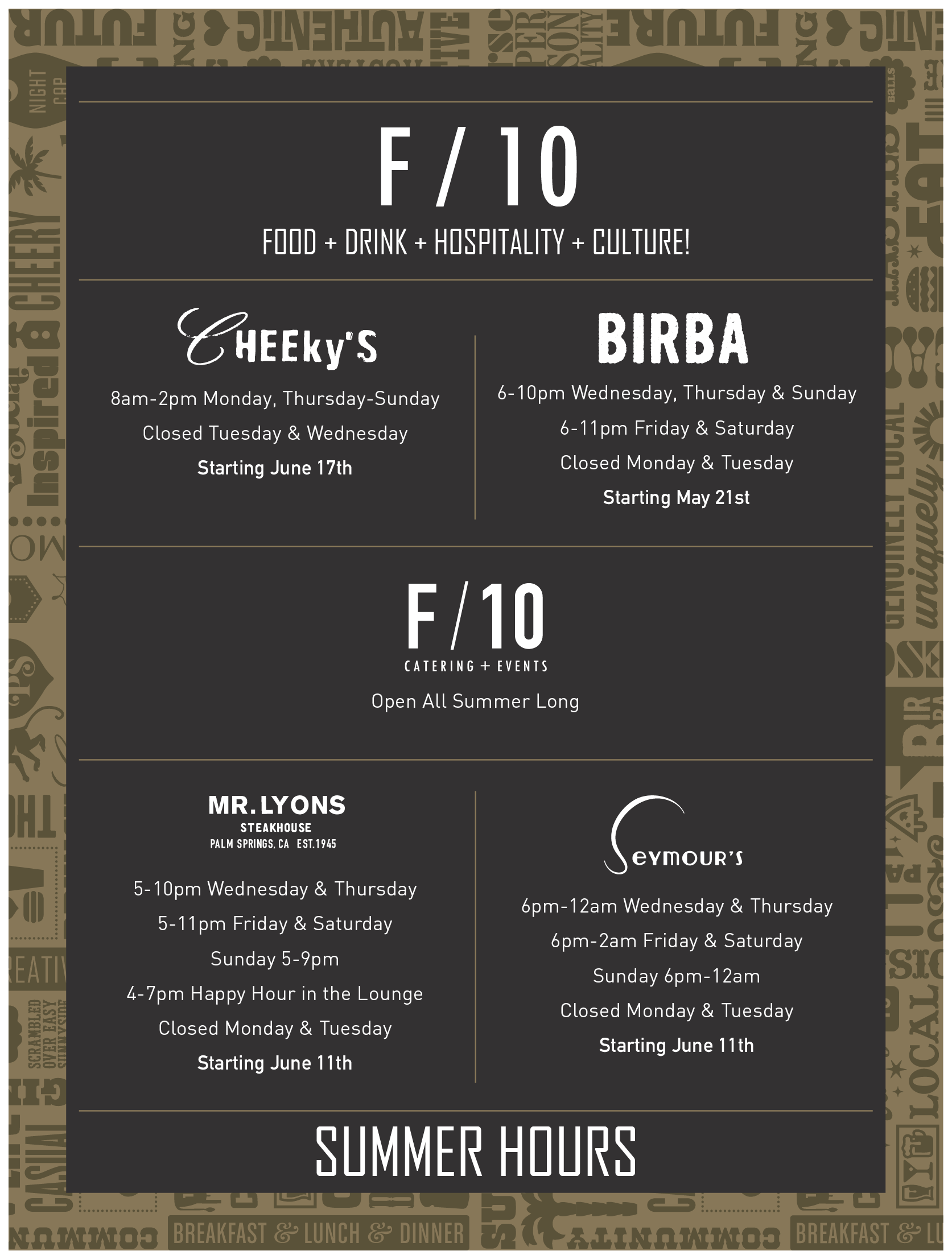 **Please note that BIRBA will be closing for summer vacation on July 29th.