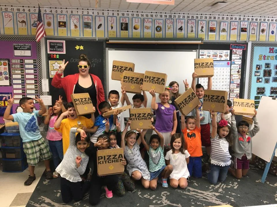 Celebrating our CPKids &amp; treating them to a pizza party at our local elementary school.