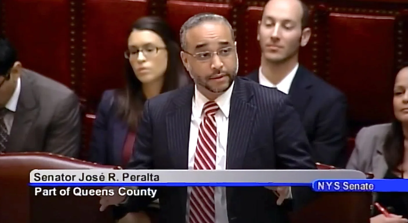 New York State Senator José Peralta , speaking on the floor of the New York State Senate on March 31, 2014, about a budget bill. In his remarks that day, Senator Peralta reaffirmed his support for passage of the DREAM Act , proposed legislation that would provide college tuition assistance to undocumented New Yorkers. Despite his advocacy on behalf of Latinos and Latino immigrants, Senator Peralta has been kept mum about the devastation wrought by Herbalife . Source : New York State Senate/YouTube Screen Shot